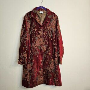 NWT Isabella's Journey San Remo Floral Tapestry Long Coat Jacket Size S/M
